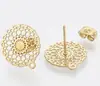 Pendientes de Acero Inoxidable de Moda con Diseño Calado para Oreja Pendientes Chapados al Vacío en Oro de 18 Quilates Materiales para Joyería Hecha a Mano DIY