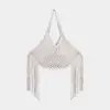 Bolso de hombro con flecos, bolso de playa para viajes y vacaciones, bolso tejido calado, bolso casual, bolso tote para mujer de gran capacidad