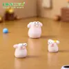 Linda figura redonda de cerdo con ojos grandes para micro paisajismo, accesorio de decoración DIY para casa de muñecas, adorno de escritorio mini