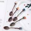 Cuchara de Piedra Bruta de Cristal Natural Cuchara Mezcladora Tallada Vintage Accesorios para Juego de Té Cuchara de Postre Artesanías de Cristal Venta al por Mayor