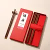 Caja de Embalaje para Palillos de Cerámica Patrón de Seda Dorada 10 Pares Tarjeta Palillos de Madera Caja de Regalo Caja de Regalo para Negocios