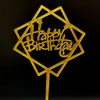 Cartão de feliz aniversário cartão de bolo de aniversário plug-in de acrílico para bolo bandeira vermelha da rede ornamentos de decoração de bolo