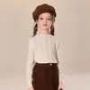 Suéter de Cashmere para Crianças, Pulôver de Malha Trançada com Gola Redonda para Meninos, Camisa Básica Grossa de Tricô Retrô para Meninas Mais Velhas