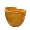 Tanque de água elevado grande amarelo de cerâmica feito à mão para casa e jardim, adequado para criar peixes e nenúfares, aquário decorativo de piso