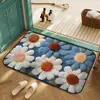 Alfombrilla de suelo floral de cristal y terciopelo imitación cachemir más vendida de Temu transfronteriza para entrada del hogar, felpudo resistente a la suciedad y al desgaste en stock