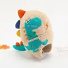 Touca de Tricô Infantil para Outono e Inverno, Proteção Auricular de Dinossauro Cartoon 3D, Touca Quente de Lã para Bebês Meninos e Meninas, Transfronteiriça