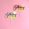 Decoración Acrílica para Pastel Estilo Ins Impresión a Color Color Caramelo Adorno para Pastel Acrílico Colorido para Pastel de Cumpleaños