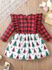 Árvore de Natal infantil transfronteiriça Vestido xadrez de manga comprida Halloween Estilo japonês, europeu e americano moda atacado