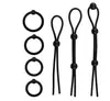 Juego de Anillos Retardantes de Eyaculación Masculina de Silicona Qianbaiqu, Cuerda de Bloqueo de Eyaculación, Juego de Doble Anillo Compartido para Pareja, Juguete Sexual de Silicona