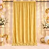 Fondo de terciopelo dorado para decoración de escenario de bodas, sesiones de fotos de fiestas de cumpleaños y transmisiones en vivo; telón de fondo de terciopelo engrosado