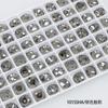 Dongzhou Arte de Uñas Rhinestones Cuadrados Gruesos Recubiertos de Colores 8mm K9 al por Mayor Brillantes de Fondo Puntiagudo Decoración de Uñas Portátil Rhinestones Cuadrados Gruesos