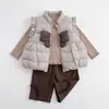Chaleco de invierno cálido de plumón para niños, 90% plumón de pato blanco, estilo dulce y lindo, con un lazo, para niñas pequeñas, ropa de invierno para bebés niñas