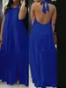 Novedades Verano 2026 Moda Femenina Europea y Americana Holgado Casual Espalda Descubierta Halter Lazo Vestido Sexy
