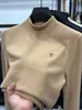 Camada Base Térmica Masculina de Manga Longa com Gola Alta Meia-Boca, Lado Duplo, Quente, para Homens Jovens e de Meia-Idade, Top Tendência para Usar por Baixo