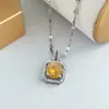 Accesorios para Mujer Cobre Microincrustado Circonita Simple Acero Inoxidable Collar Lujo Ligero Moderno Nicho Joyería para Clavícula Geométrica Moda Ol