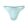 Ropa interior T sexy ajustada elástica U convexa de color liso de cintura baja para hombre, tanga de seda helada que expone la cadera, pantalones T transpirables Deportivos