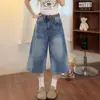 Pantalones vaqueros retro de pierna recta cropped para mujer, talla grande, nueva colección de verano, cuidadosamente seleccionados, corte holgado, adelgazantes para cuerpo tipo pera, pantalones de pierna ancha