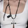 Colar Heavy Metal Spice Collar Novo Doce Legal Retrô Punk Amor Aranha Couro Neutro Corrente Clavícula para Mulheres