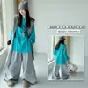 Conjunto de sudadera de otoño para niñas 2026 nuevo conjunto de dos piezas de moda estilo coreano para niños mayores, ropa elegante para niñas