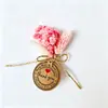 Etiqueta de cuero de nuevo estilo transfronteriza, ramo de flores pequeño, etiqueta redonda creativa, flor inmortal, flor seca, mini etiqueta, ramo de flores pequeño