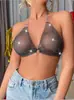 AYJ Transfronterizo 2020 Ropa Nueva Moderna Europea y Americana para Mujer Malla Brillante de Diamantes Top Chaleco Sexy Super Brillante Y20538
