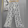 Pantalones de Pijama de Algodón Finos de Verano para Mujer con Estampado de Dibujos Animados, Pantalones de Pierna Ancha para Mujeres Embarazadas, Tallas Grandes, Adecuados para Usar Afuera, Pantalones Largos de Algodón, Exportación