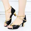 Zapatos de Baile de Salón para Mujer Adulta Danza Latina Primavera y Verano Baile Vaquero Suela Suave Zapatos de Práctica de Tacón Alto Baile de Salón Zapatos de Cha-cha