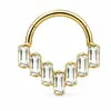 Anillo nasal cerrado sin costuras de aleación de titanio G23 con incrustaciones de circonita Zhenping, aro para tabique nasal y hueso de la oreja, joyería nasal finamente tallada F136
