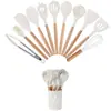 Utensilios de Cocina de Silicona con Mango de Madera de Venta Caliente Transfronteriza 44 Piezas Espátula Cuchara para Cocinar Antiadherente Vajilla Juego de Herramientas de Cocina