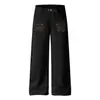 2026554 High Street Estilo Americano Unisex Diseño Bordado Retro Ajuste Holgado para Hombre Botón de París Pantalones Deportivos Casuales