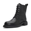 2025 Primavera Cedo Novo Estilo Couro Bovino Camada Superior Botas Martins Femininas Nuvem-Sensação Face Macia Antiderrapante Solado Grosso Botas Curtas Zíper Lateral Botas de Ferramenta