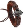 Joias Novas Europeias e Americanas Pulseira Criativa de Couro de Vaca Tecida à Mão Pulseira de Couro Simples e Versátil Acessórios Transfronteiriços