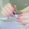 50 minimarquesinas de colores con diamantes de imitación empalmados, populares entre celebridades de Internet, manicura con orejas de trigo y base puntiaguda, decoraciones de uñas con diamantes de forma especial.