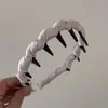 Faixa de Cabelo com Dentes, Textura Ondulada em Tecido, Acessório de Cabelo Diário de Alta Qualidade Estilo Coreano