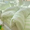 Conjunto de Roupa de Cama de Algodão Lavado Nuvem Amigo da Pele Fresco e Simples Conjunto de Quatro Peças, Capa de Edredom Listrada, Conjunto de Lençol de Cama para Estudante Conjunto de Três Peças Atacado