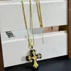 Pendientes de aro con colgante de cruz estilo europeo y americano, collar, pendientes retro de lujo ligero, alta costura, cadena para suéter, moda urbana