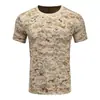 Camiseta de trabajo de manga corta con camuflaje de verano, cuello redondo, manga corta, algodón puro, absorbe la humedad, casual