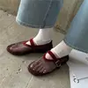 Sapatos Mary Jane Respiráveis de Malha Transparente da Moda para Mulheres, Novo Estilo 2026 Sapatos Individuais de Pescador Ballet Sandálias com Strass