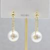 Corea del Sur Dongdaemun Chapado en Oro Real 925 Pendientes Festivos Simples Pendientes Colgantes Pendientes de Perla Roja