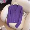Cárdigan de Punto para Mujer Estilo Nuevo Otoño Temprano Primavera y Otoño Abrigo Suéter Tejido de Punto Trenzado Cuello Bordado Agente Mayorista