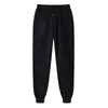 Calça de moletom esportiva casual nova para primavera e outono, algodão com forro de fleece, espessada, corte slim, moda casual, calça masculina da moda