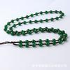Collar de ágata tejido a mano cuerda 6mm cadena de cuentas de calcedonia línea anudada hilo dorado cuenta redonda de jade línea trenzada al por mayor