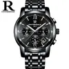 Ruizhiyuan aço fino caixa aço pulseira multi-função relógio de aço masculino original quartzo 6 ponteiros atacado negócio relógio não mecânico