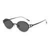 Gafas de Sol Fak Mismo Estilo Ultraligeras de Titanio Puro 52 Ovaladas de Media Montura 98764 Gafas de Sol Estilo Old Money para Mujer Media Azúcar Mischa