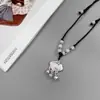 Nuevo collar con colgante de borla estilo chino con candado Ping An para mujer, collar tejido vintage hecho a mano, cadena de clavícula versátil y distintiva.