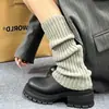 Calcetines de punto holgados a rayas verticales cálidos para otoño e invierno, calcetines hasta la pantorrilla para chicas estilo Jk japonés, calentadores de piernas versátiles de moda a prueba de frío
