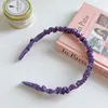Diadema de tela fresca color crema plisada simple para el cabello diadema dulce diseño INS accesorios para el cabello de moda