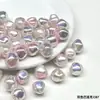 Ding Yi Pérola de Imitação Lua Fria Galvanizada Irregular Bicolor Série Barroca Rosa Claro Furo Passante Contas Soltas Acessórios para Pulseira DIY
