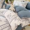 Classe um Quatro Estações Camada Dupla Quatro Peças Jacquard Xiaozhu Três Peças Dormitório Estudantil Ins Roupa de Cama Floral Fresca