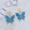 Aretes de Mariposa Estampados Estilo Bohemio Diseño Retro Personalizado Aretes Acrílicos Aretes para Mujer